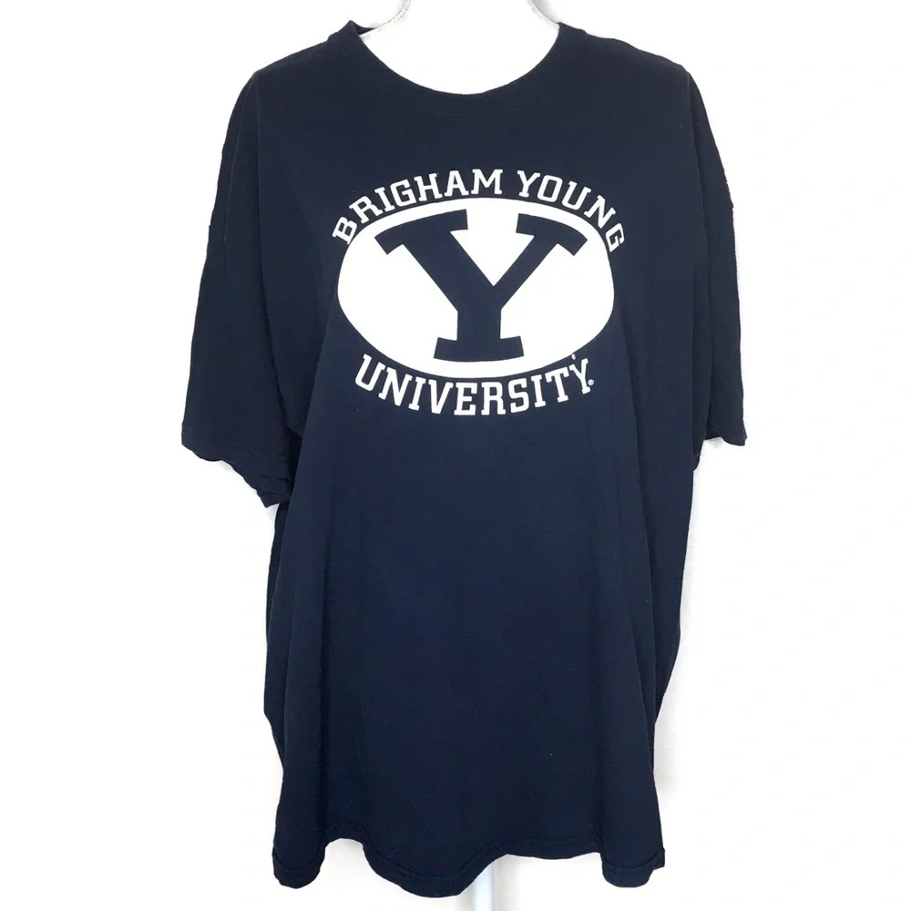 Men’s Dark Blue‎ BYU Brigham Young University Crewneck Short Sleeve T-Shirt 2XL
